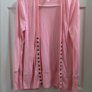 Pink button down cardigan